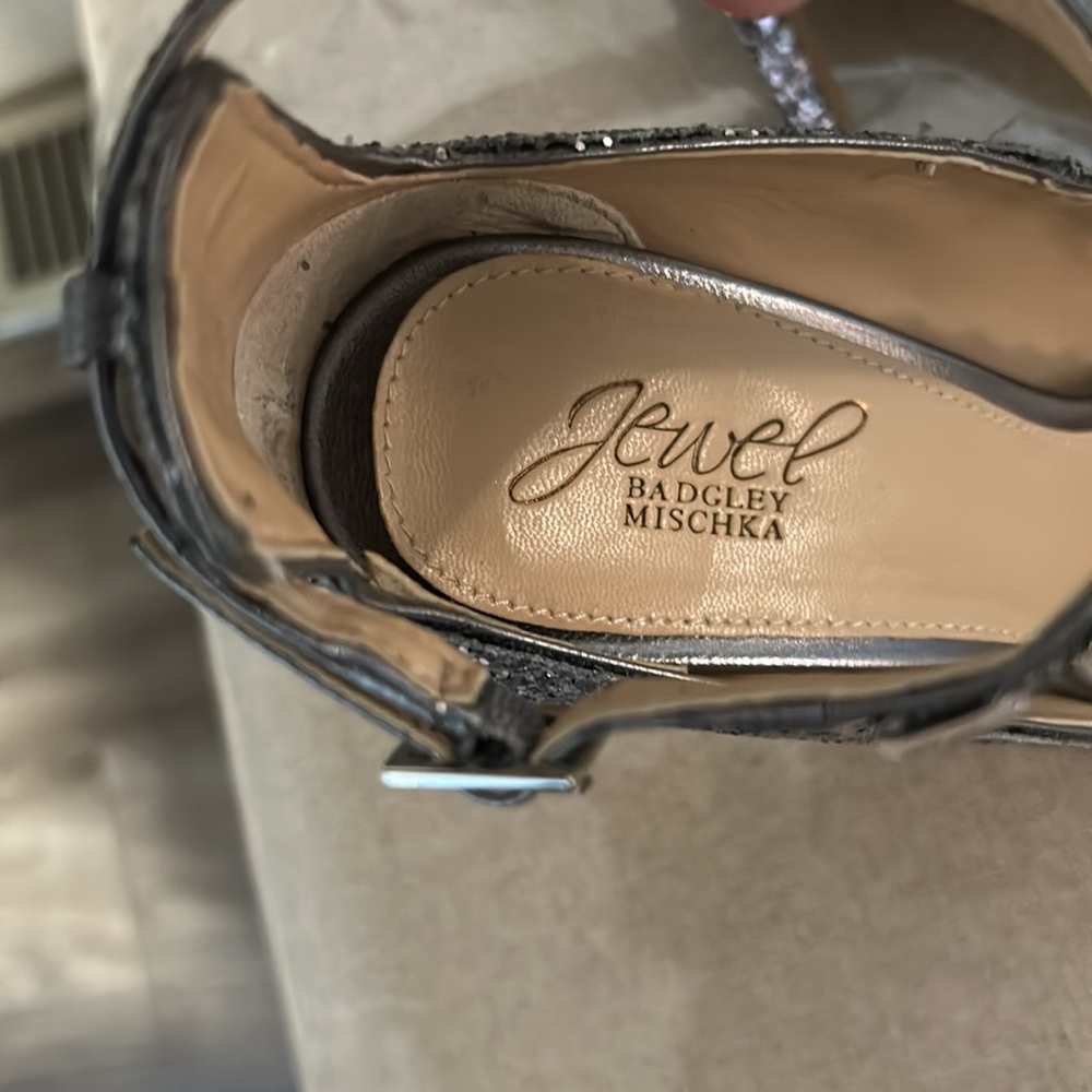 Jewel Badgley Mischka Conroy Metallic Glitter Evening Shoe 6.5 NIB - Picture 7 of 8